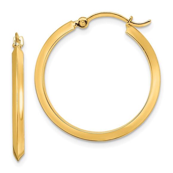 Kazi Luxury 14k Yellow Gold Polished Hoop Earrings